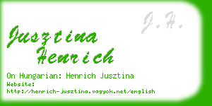 jusztina henrich business card
